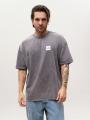 T-shirt Oversize Męski Szary Z Efektem Sprania UrbanCity UC Logo