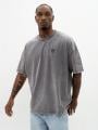 Koszulka Z Krótkim Rękawem Oversize Męska Szara Sprana Jigga Wear Black Spray
