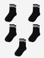 Zestaw 5 par Damskich Skarpet Czarnych Urban Socks Double Stripe