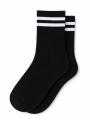 Damskie Skarpety Długie Czarne Z Paskami Urban Socks Double Stripe