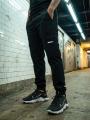 Spodnie Materiałowe Jogger Bojówki Jigga Wear Stripe Zip Cargo Czarne