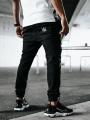 Spodnie Jeansowe Jogger Męskie Sprane Czarne Jigga Wear Crown