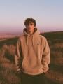 Bluza Sherpa Z Kapturem Męska Oversize Beżowa Desert Teddy Simple Crown