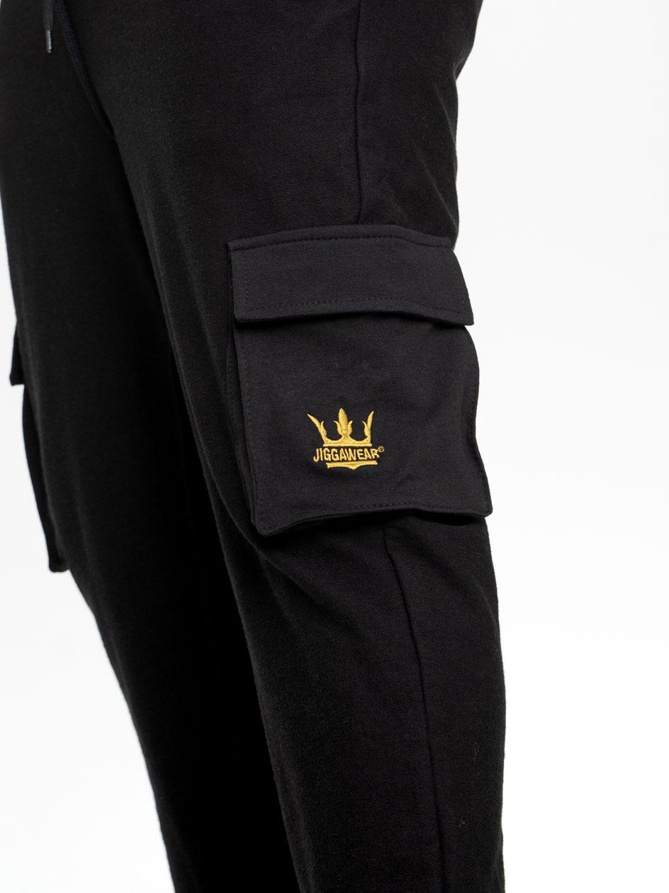 MEN ON STYLE SUPER LIVE (2012〜2016) 5本組 Spodnie Dresowe Bojówki Jigga Wear Left Side Crown Czarne