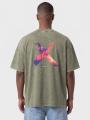 T-Shirt Oversize Męski Oliwkowy Acid Wash Point X Vice