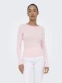 Koszulka Z Długim Rękawem Damska Różowa / Biała Only OnlMadison L/S O-neck Top