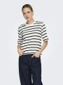 Koszulka Z Krótkim Rękawem Damska Biała / Czarna Only OnlSoph Stripe Top Jrs