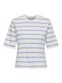 Koszulka Z Krótkim Rękawem Damska Biała / Niebieska Only OnlSoph Stripe Top Jrs