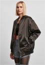 Kurtka Bomberka Oversize Damska Czarna Urban Classics TB4745 Satyna