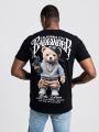 Koszulka Z Krótkim Rękawem Slim Męska Czarna MyStars Badlander Bear