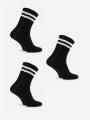Zestaw 3 Par Długie Skarpetki Czarne Urban Socks Double Stripe