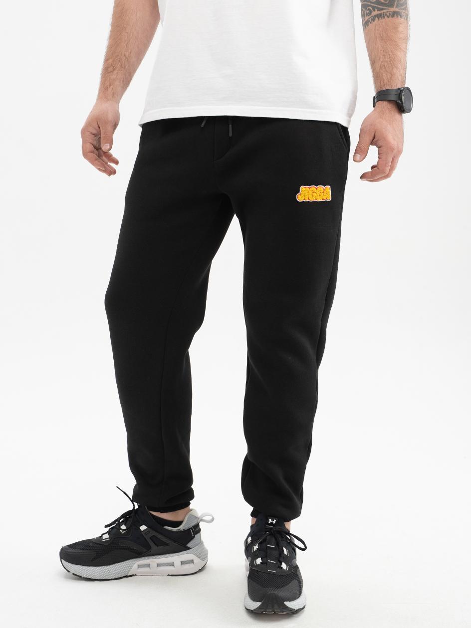 Spodnie Dresowe Męskie Czarne / Żółte Jigga Wear Name Patch