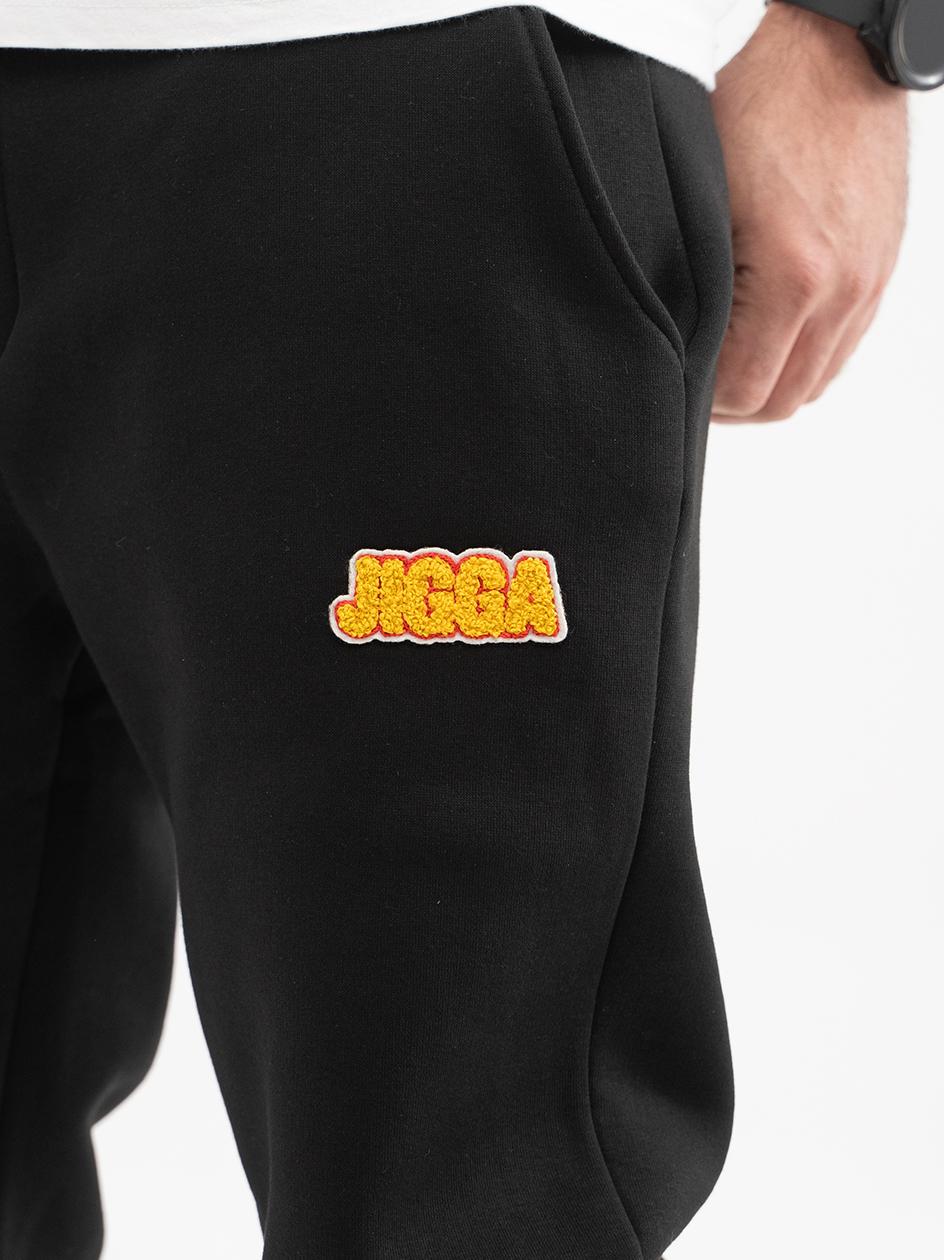 Spodnie Dresowe Męskie Czarne / Żółte Jigga Wear Name Patch
