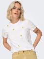Koszulka Damska Biała Only OnlKetty Lemon S/S O-Neck Top JRS Noos