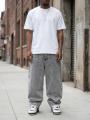 Spodnie Jeansowe Super Baggy Męskie Jasne Szare Jigga Wear New Outline
