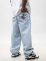 Spodnie Jeansowe Super Baggy Męskie Jasne Niebieskie Jigga Wear Dude
