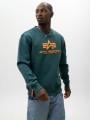 Bluza Bez Kaptura Męska Zielona Alpha Industries Basic Big Logo