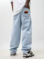 Spodnie Jeansowe Super Baggy Męskie Jasne Niebieskie Jigga Wear Outdoor