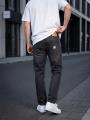 Spodnie Jeansowe Regular Męskie Czarne Jigga Wear Crown