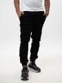Spodnie Jeansowe Jogger Ze Ściągaczem Męskie Czarne Elade Leather Patch Logo