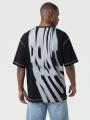 Koszulka Z Krótkim Rękawem Oversize Męska Czarna Plus Eighteen Stitch