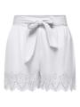Krótkie Spodenki Materiałowe Białe Only OnlTulum Emb Loose Belt Shorts