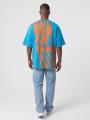 Koszulka Z Krótkim Rękawem Oversize Męska Niebieska Plus Eighteen Stitch