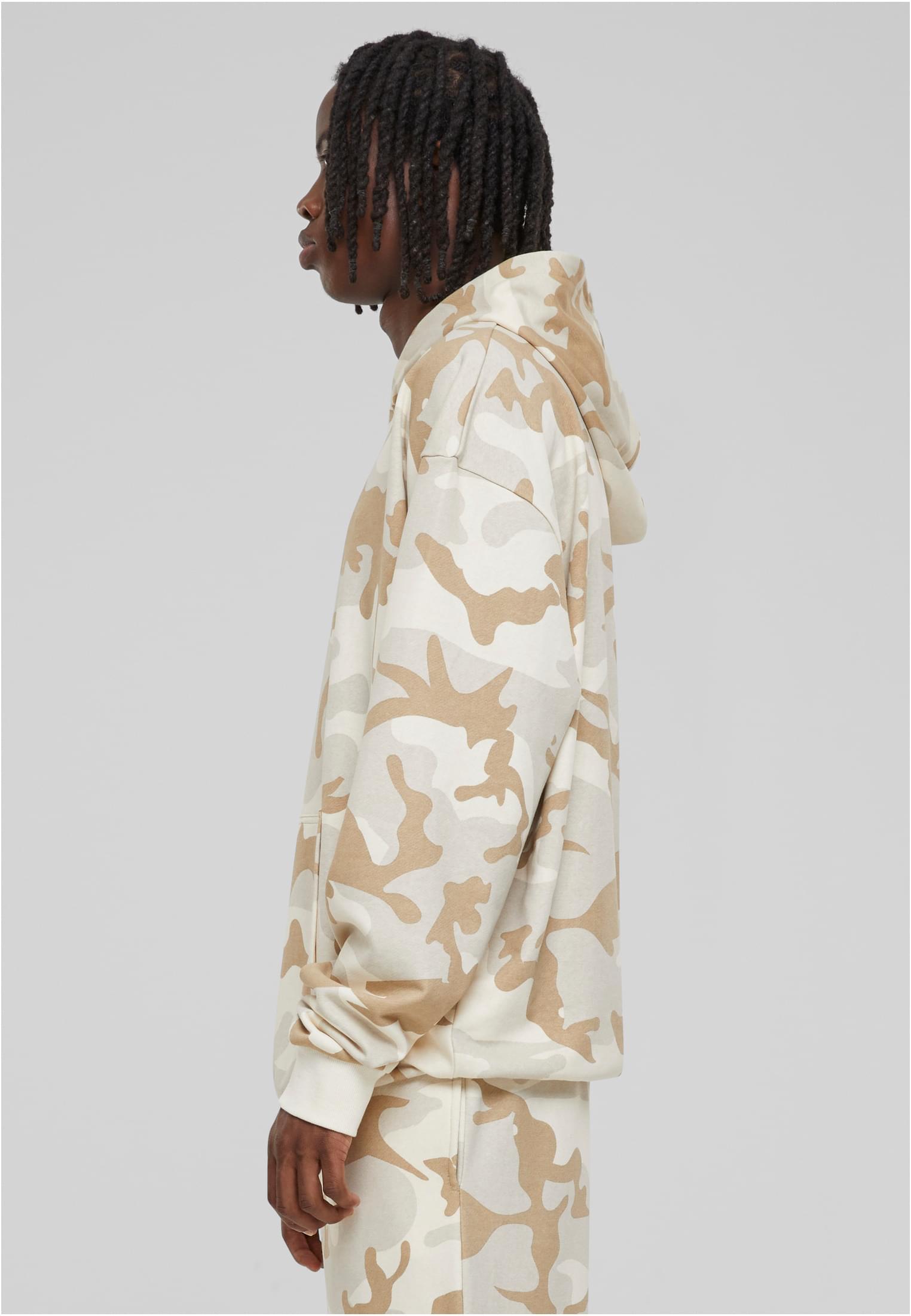 Urban Classics Sweat Bomber Hoody In Beige Camo - Cozy Fleece Jacket For Casual Wear (Size S)