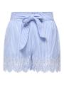 Krótkie Spodenki Materiałowe Niebieskie Białe Only OnlTulum Emb Loose Belt Shorts