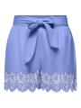 Krótkie Spodenki Materiałowe Niebieskie Only OnlTulum Emb Loose Belt Shorts