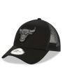 Czapka Z Daszkiem Trucker 9Forty Czarna New Era Chicago Bulls Bob Team Logo