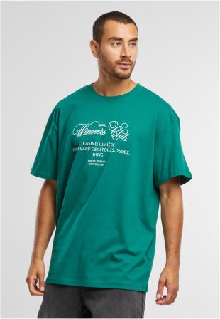 【massnoun】23SS★ LAZY CLUB T-SHIRTS Koszulka Z Krótkim Zielona Rękawem Męska Oversize Upscale