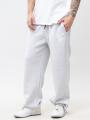Spodnie Dresowe Męskie Baggy Szare / Białe SSG Small Logo Drawcord