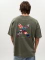 T-Shirt Oversize Męski Oliwkowy Acid Wash Point X Dragon