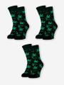Zestaw 3 Par Skarpet Kush Leaves Czarne / Zielone