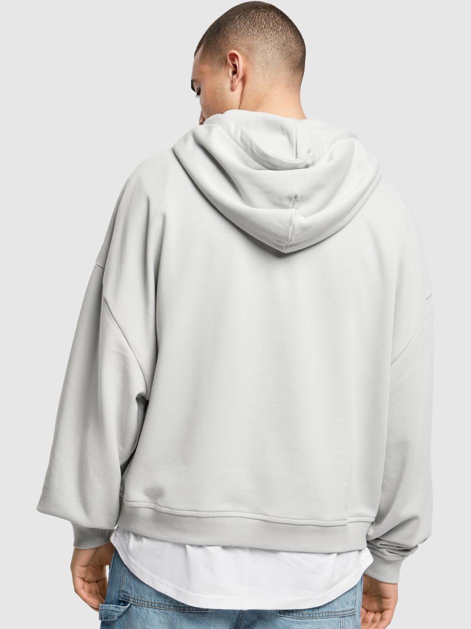 Bluza Z Kapturem Oversize Męska Jasna Szara Urban Classisc
