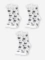 Zestaw 3 Par Skarpet Kush Leaves Białe/ Czarne