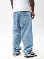 Spodnie Jeansowe Extra Baggy Męskie Jasne Niebieskie Mass Monogram