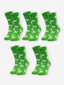 Zestaw 5 Par Skarpet Kush Leaves Zielone/ Białe