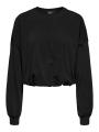 Krótka Bluza Bez Kaptura Damska Czarna Only OnlFie L/S Balloon UB SWT