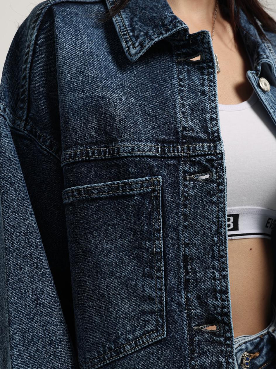 Street One MIT BRUSTTASCHEN - Giacca di jeans - blau/celeste