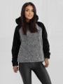Bluza Z Kapturem Oversize Damska Szara Melanżowa / Czarna MyStars Sherpa Two Tone