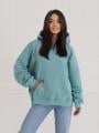 Bluza Z Kapturem Oversize Damska Zielona Natural Side Haft Logo
