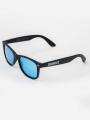Okulary Przeciwsłoneczne Z Polaryzacją Wayfarer Czarne Z Niebieskim Lustrem Diamante Wear Logo