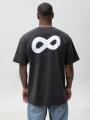 T-shirt Oversize Męski Czarny Prosto Infinity D