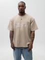 T-shirt Boxy Męski Beżowy Prosto Splash
