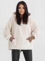 Bluza Z Kapturem Oversize Damska Ecru MyStars Sherpa Half Zip