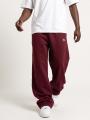 Spodnie Dresowe Baggy Męskie Ciemne Bordowe Jigga Wear Logo Drawcord