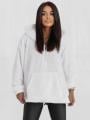 Bluza Z Kapturem Oversize Damska Biała MyStars Sherpa Half Zip