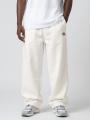 Spodnie Dresowe Baggy Męskie Kremowe Ecru Jigga Wear Logo Drawcord